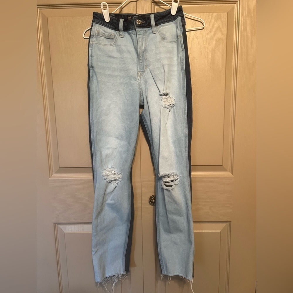 Hollister Blue Straight Leg Jeans with Vintage Fade